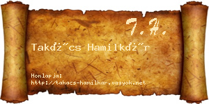 Takács Hamilkár névjegykártya